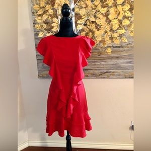 Red summer dress with inside liner in perfect condition